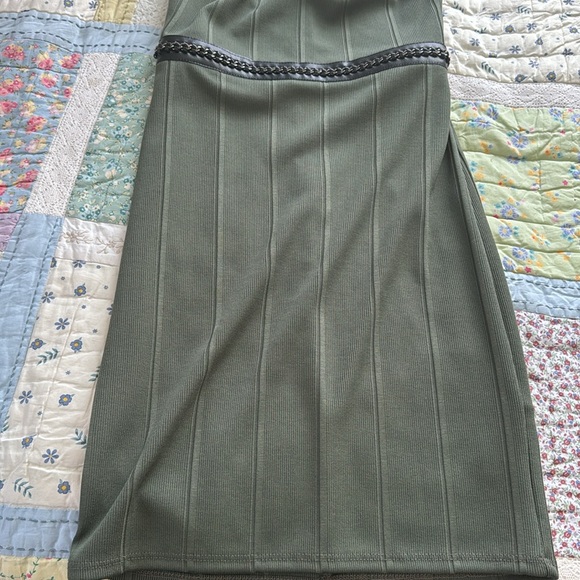 Topshop green leather chain embellished dress - Picture 6 of 12